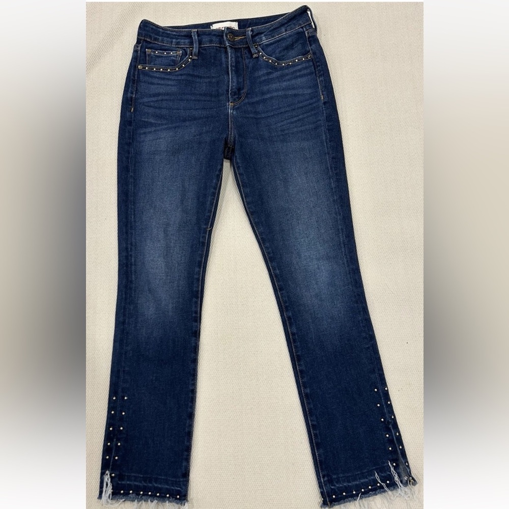 DRIFTWOOD Jeans Amelia Crop Straight Raw Hem Dark Wash Western Size 25